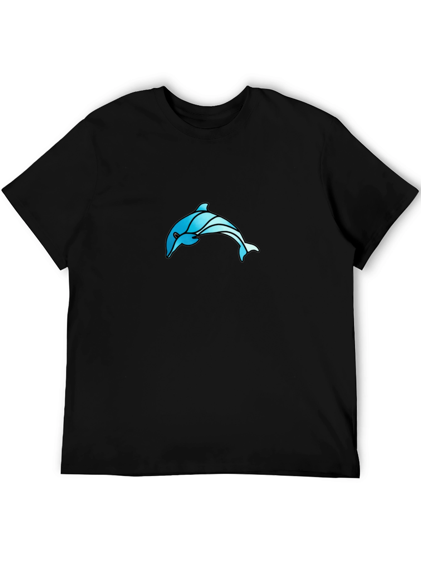 Black Dolphin T-Shirt - Cool Ocean Graphic Tee