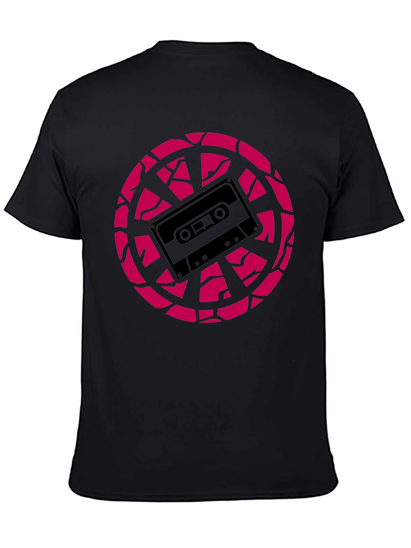 Retro Cassette Tape Graphic Tee - Black