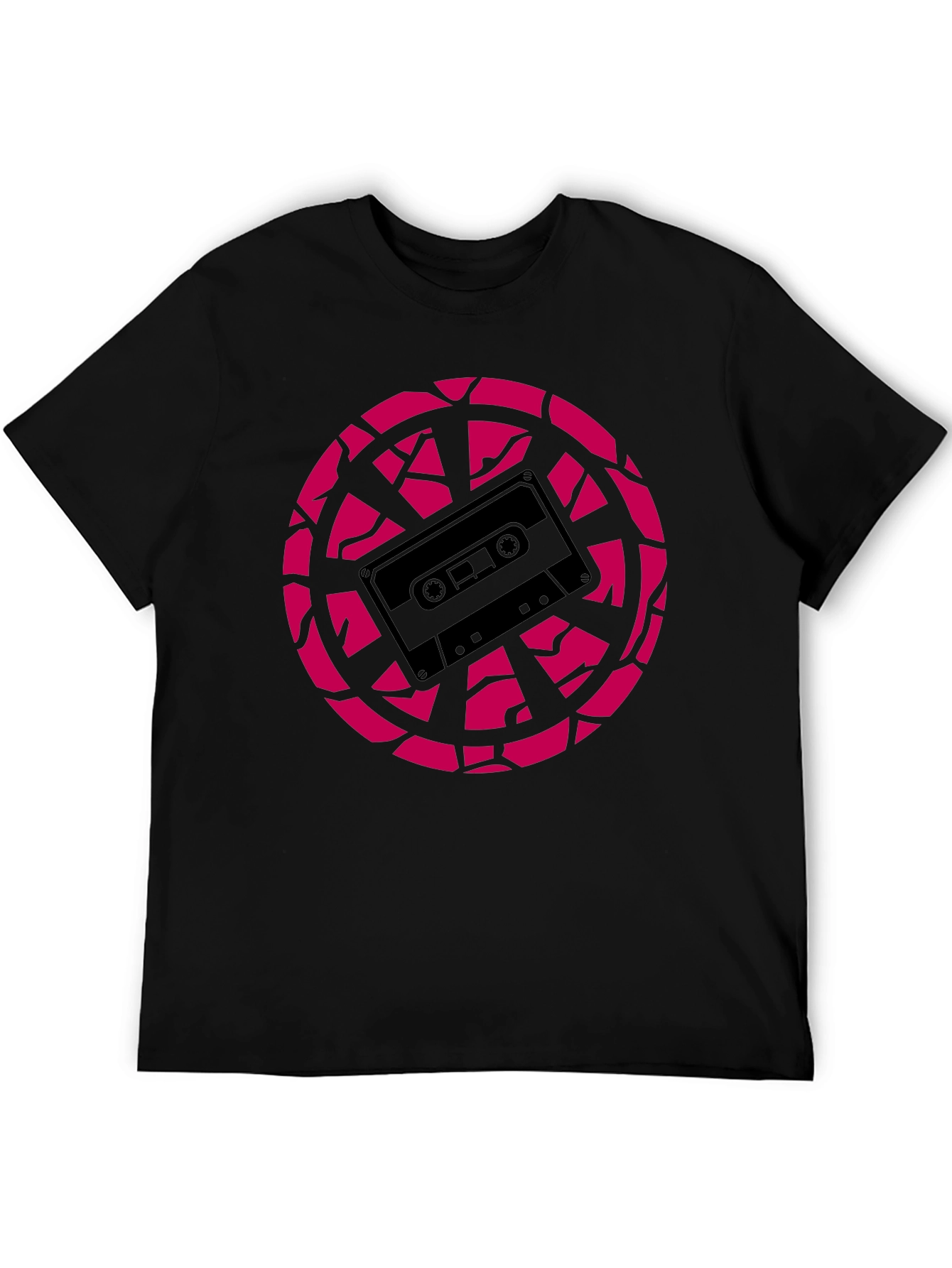 Retro Cassette Tape Graphic Tee - Black
