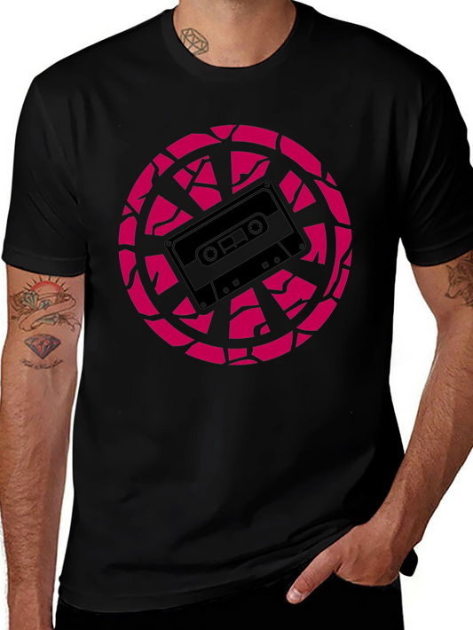 Retro Cassette Tape Graphic Tee - Black