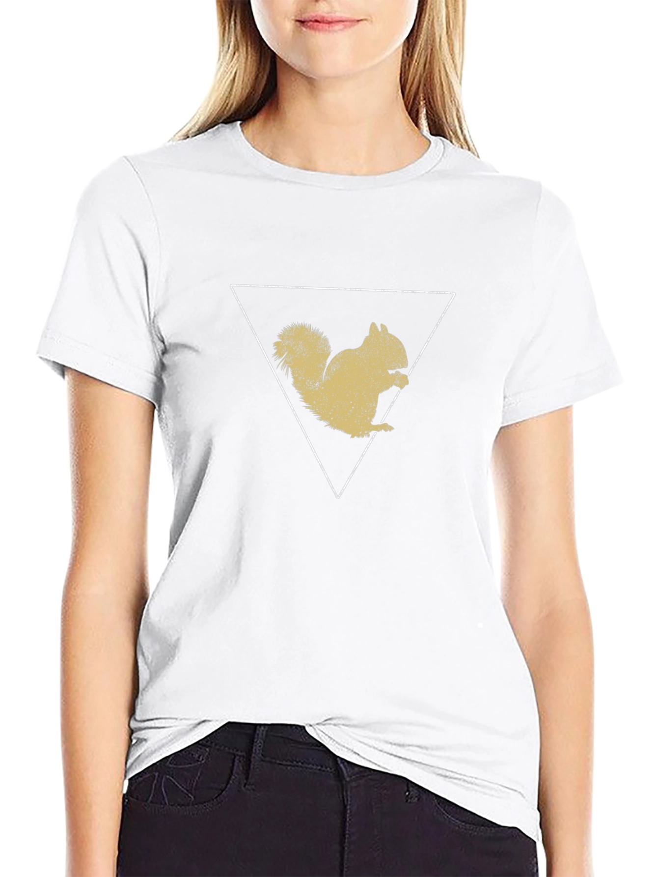 Squirrel Triangle Graphic Tee - Black
