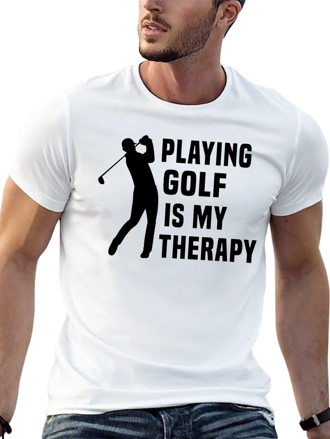 Golf Therapy T-Shirt - Golfer Silhouette Tee