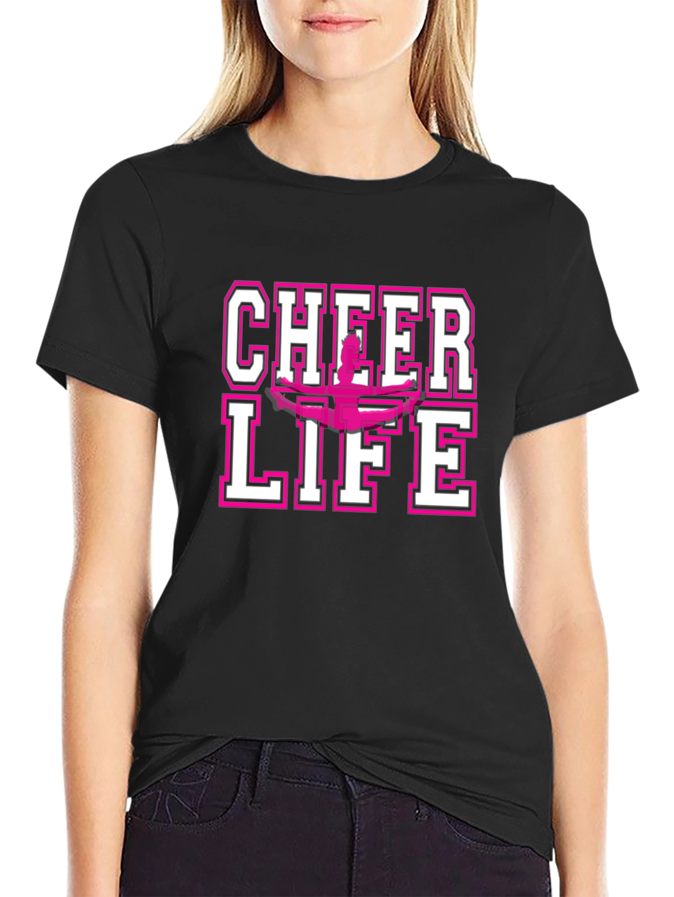 Cheer Life Graphic Tee - Black