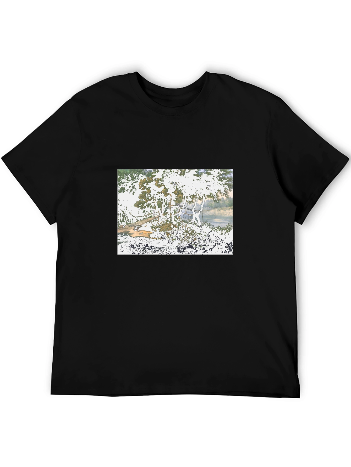 Nature Scene Black T-Shirt