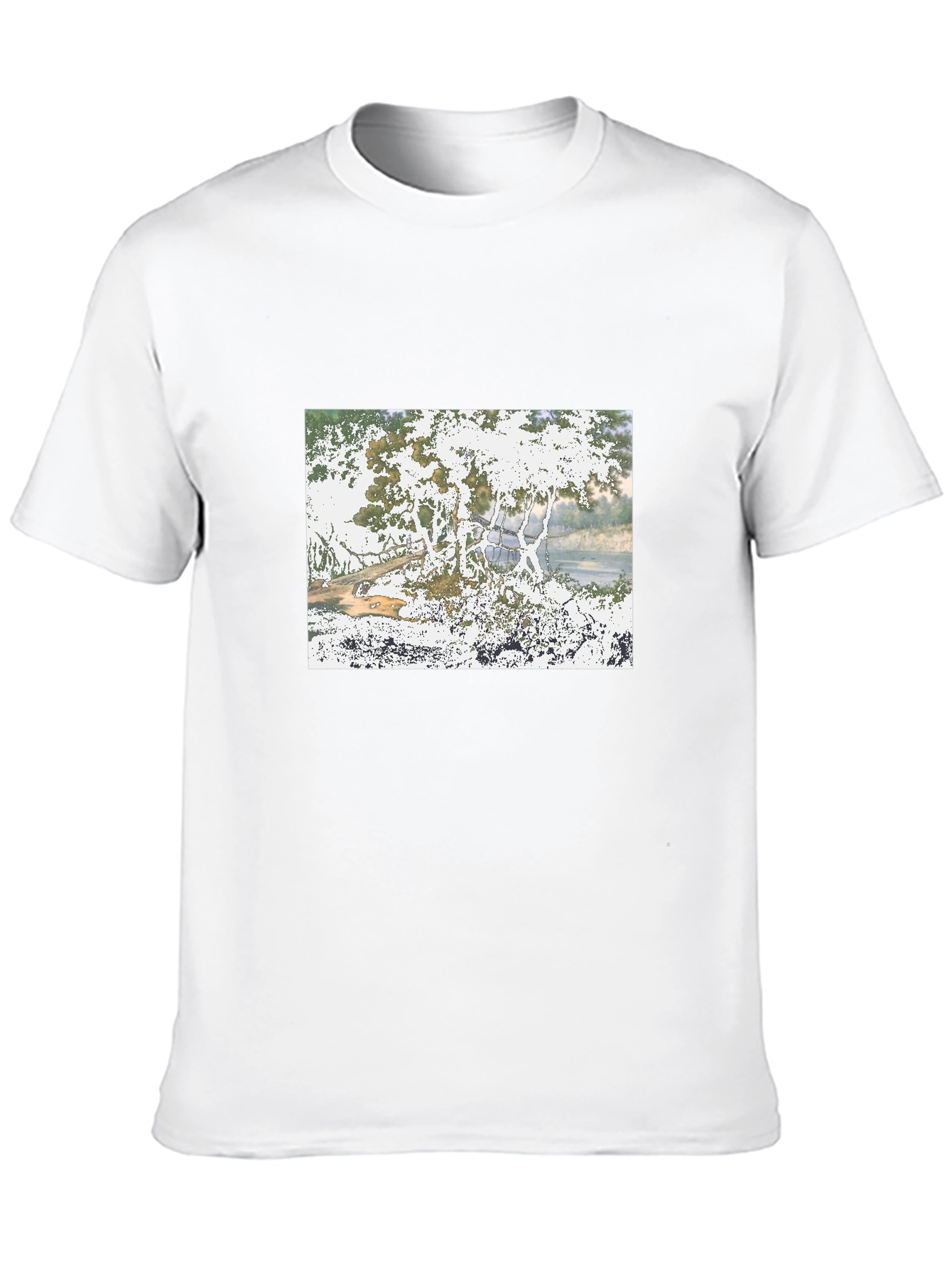 Nature Scene Black T-Shirt