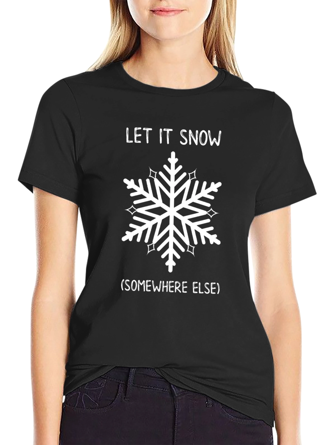 Funny Let It Snow Snowflake Graphic Tee