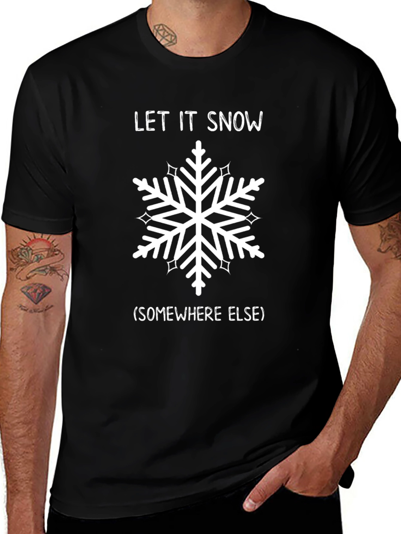 Funny Let It Snow Snowflake Graphic Tee