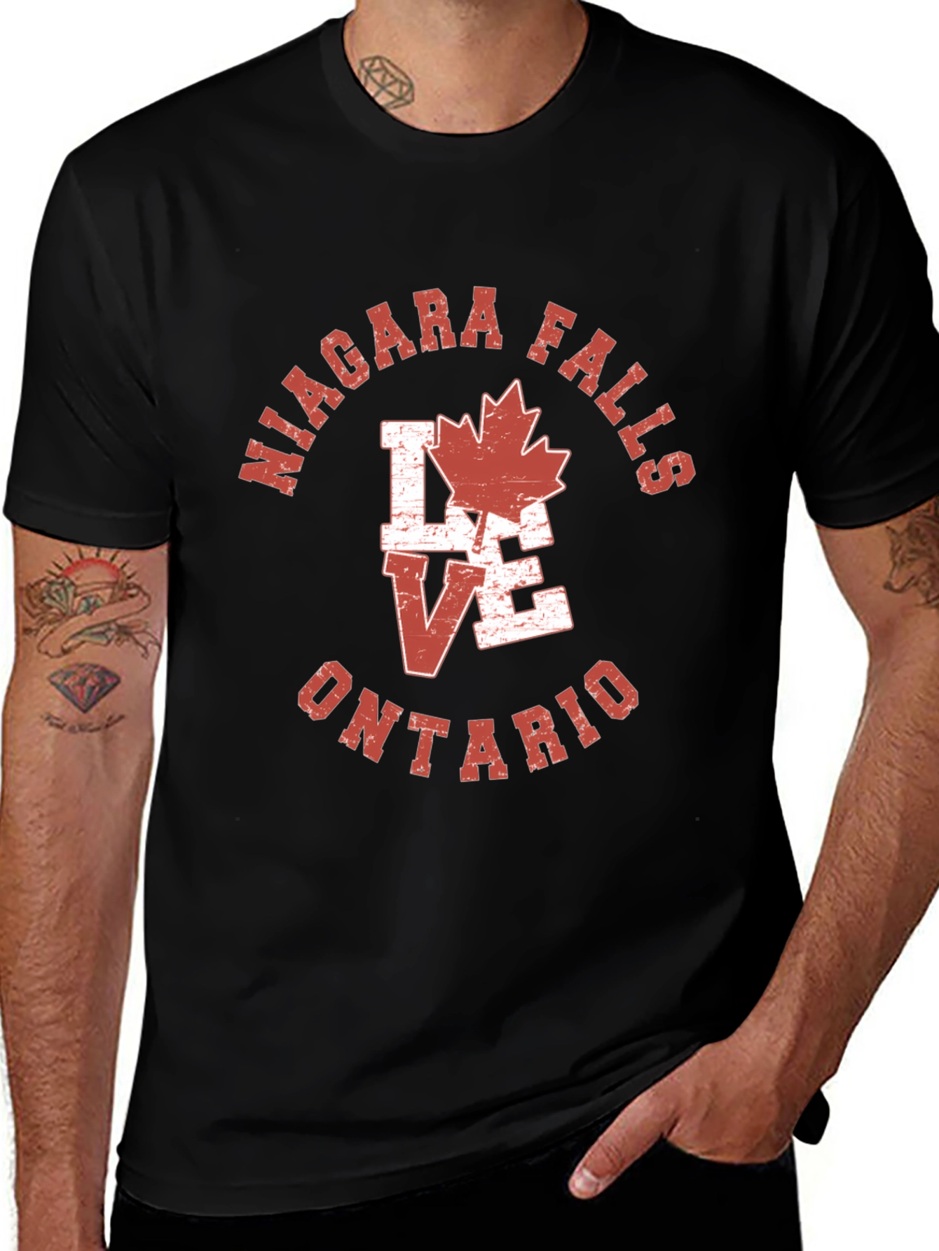 Niagara Falls Ontario T-Shirt Love Maple Leaf Tee