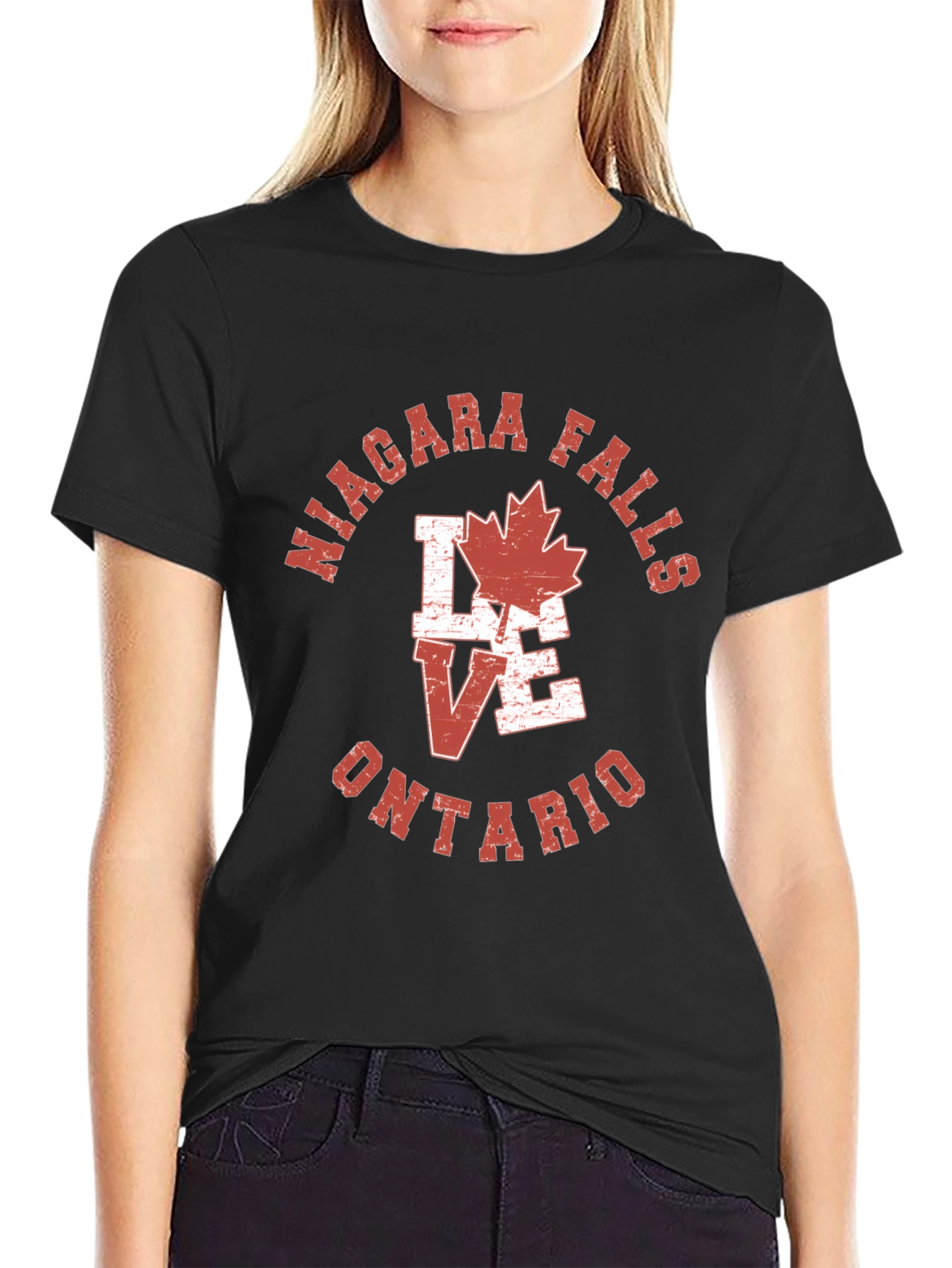 Niagara Falls Ontario T-Shirt Love Maple Leaf Tee