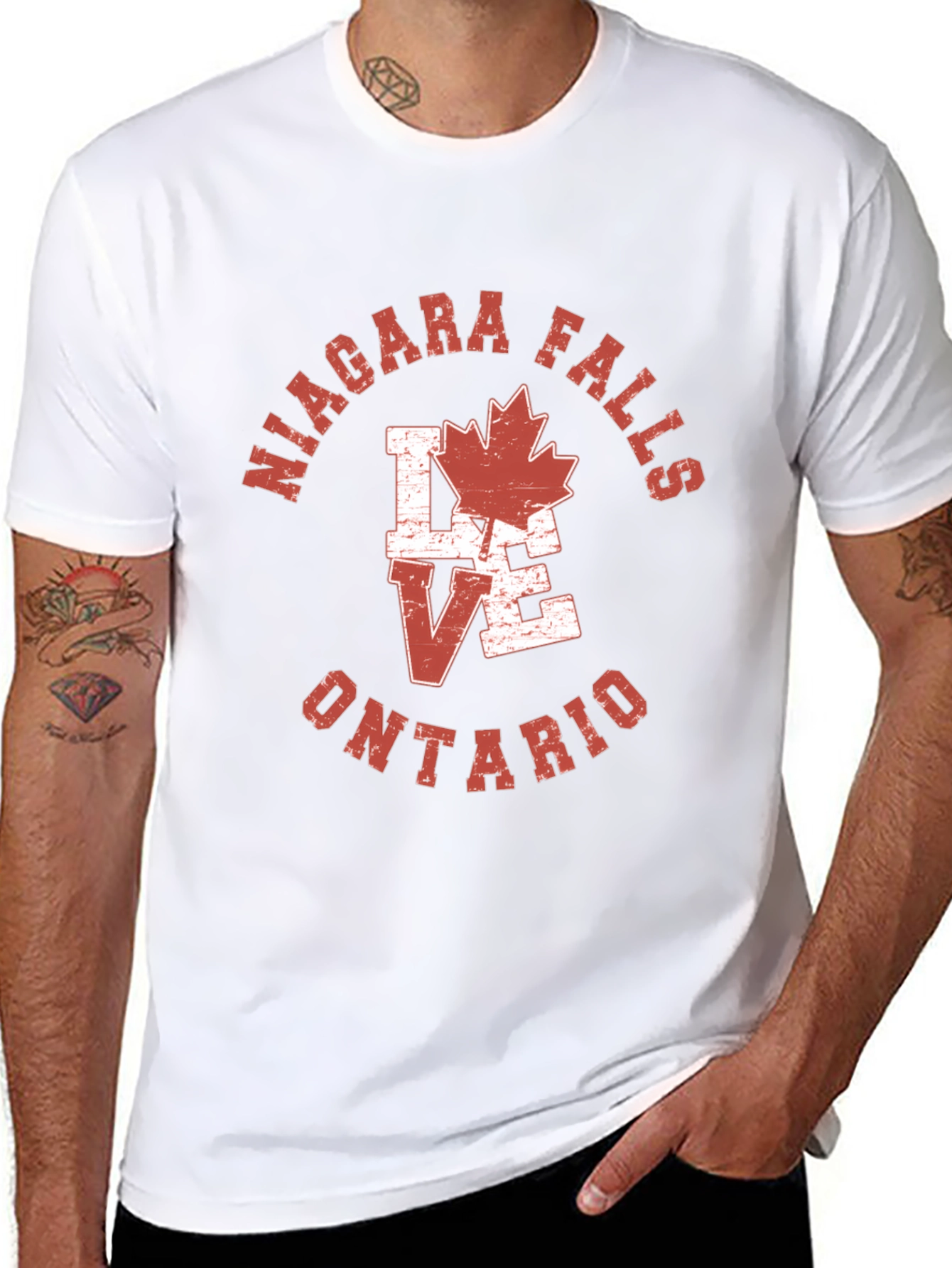Niagara Falls Ontario T-Shirt Love Maple Leaf Tee