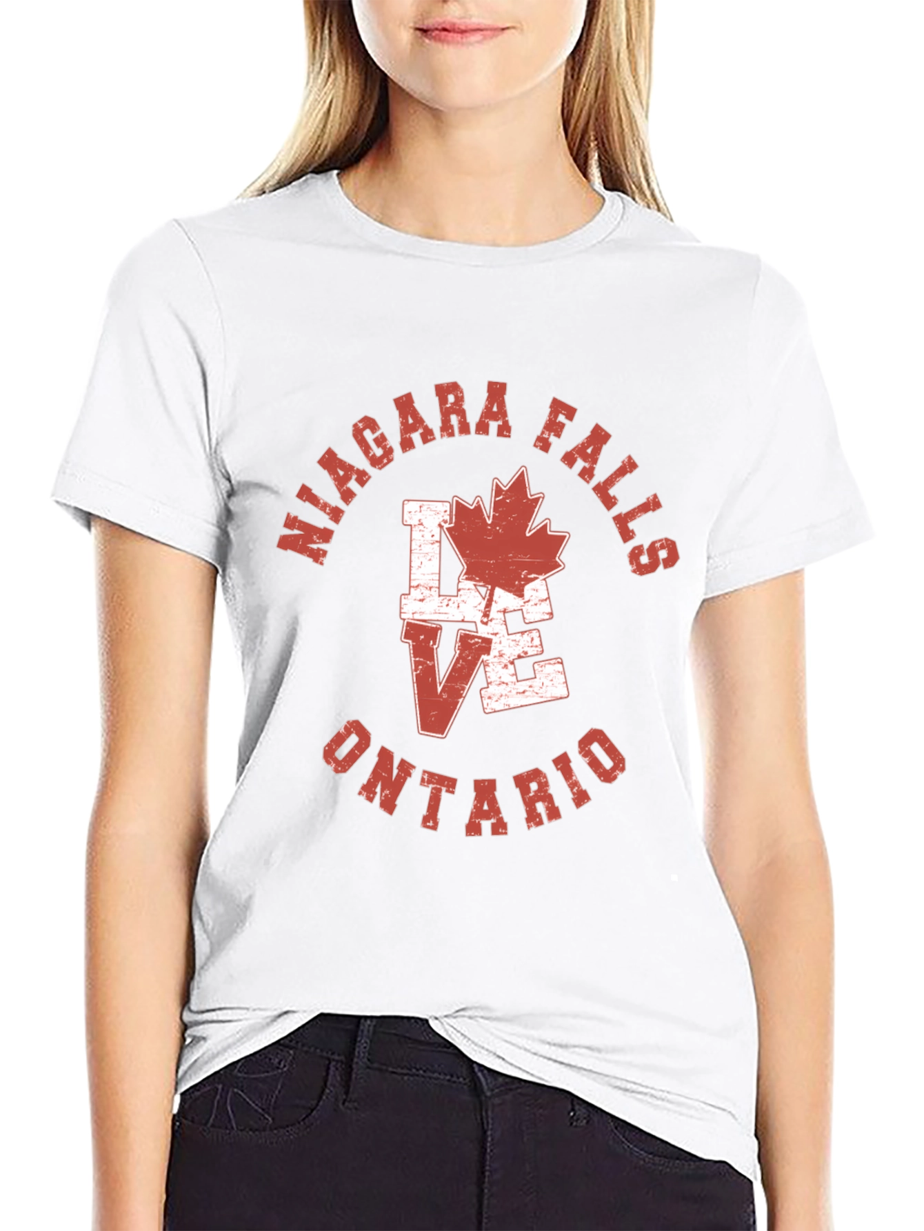 Niagara Falls Ontario T-Shirt Love Maple Leaf Tee