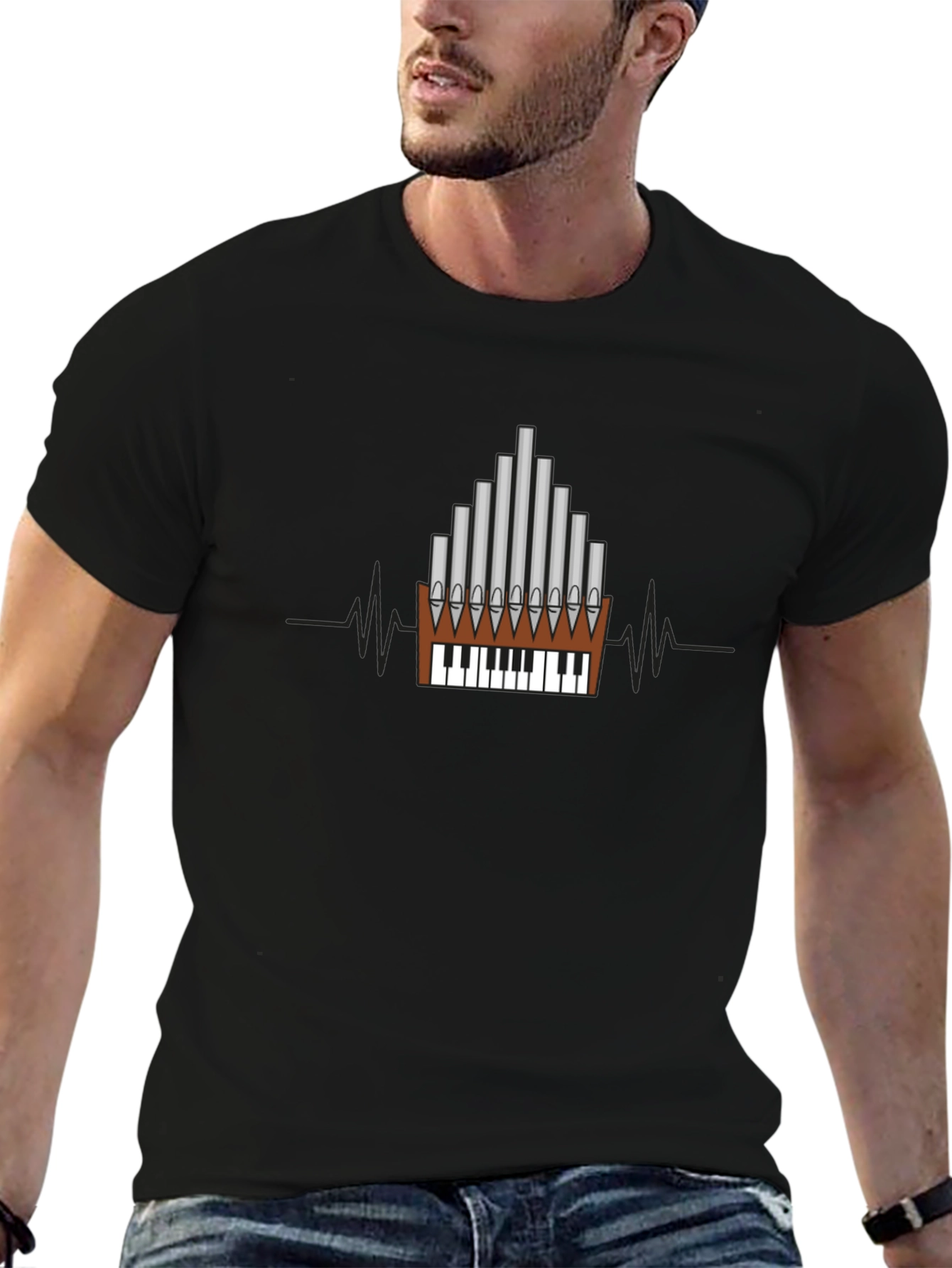 Organ Keyboard Heartbeat T-Shirt