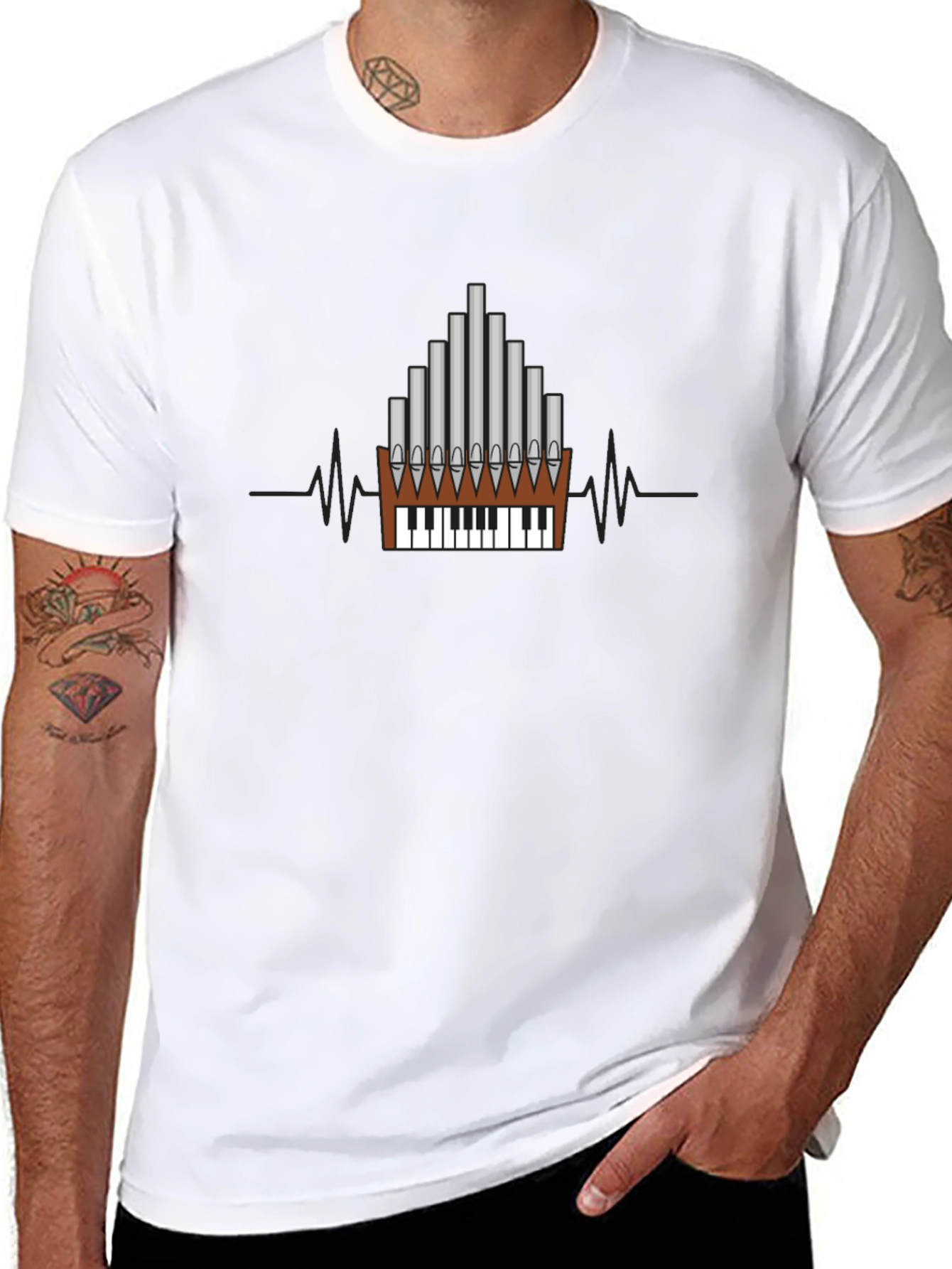 Organ Keyboard Heartbeat T-Shirt