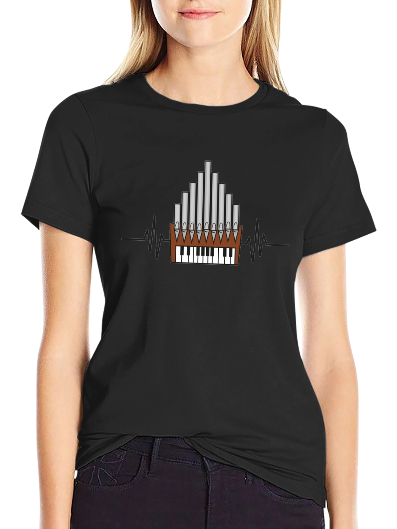 Organ Keyboard Heartbeat T-Shirt
