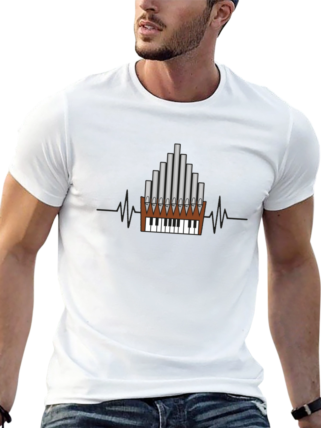 Organ Keyboard Heartbeat T-Shirt