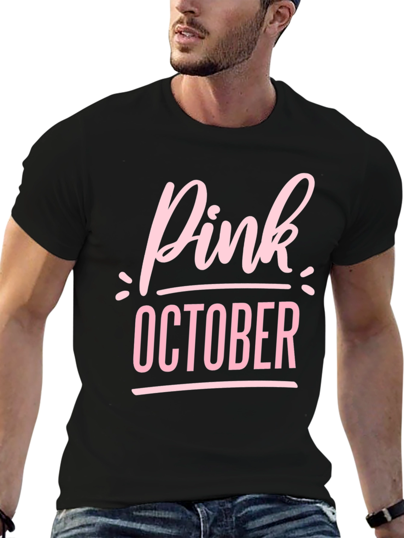 Pink October Black T-Shirt