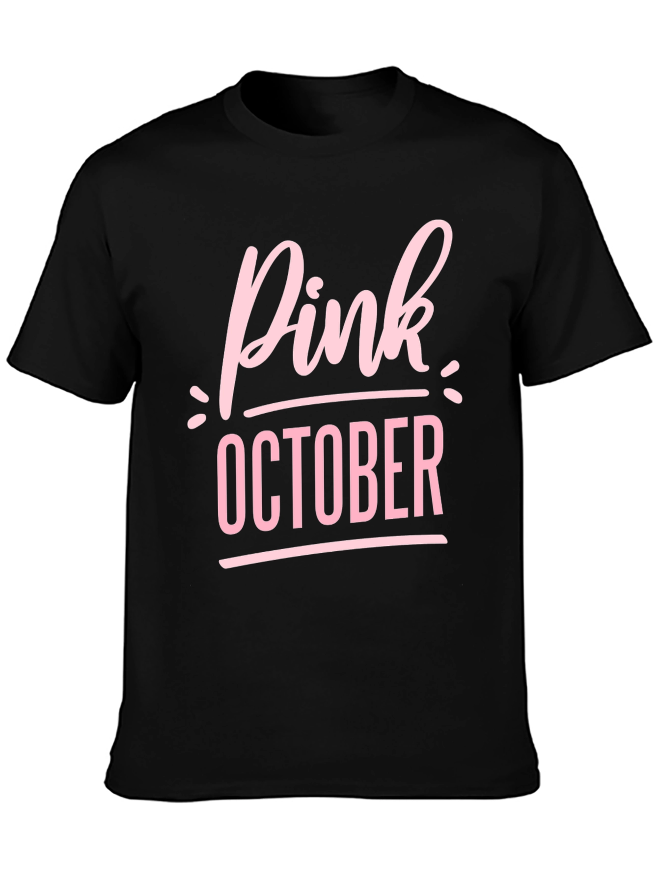 Pink October Black T-Shirt