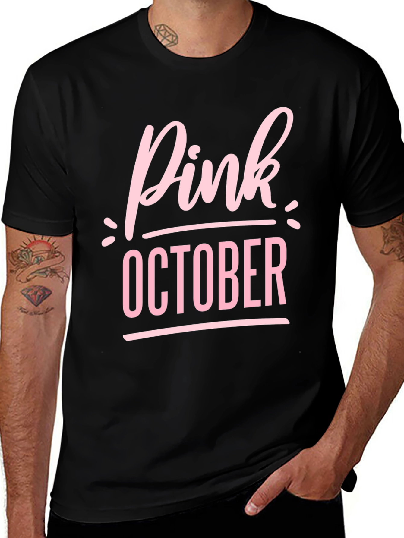 Pink October Black T-Shirt