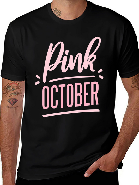 Pink October Black T-Shirt