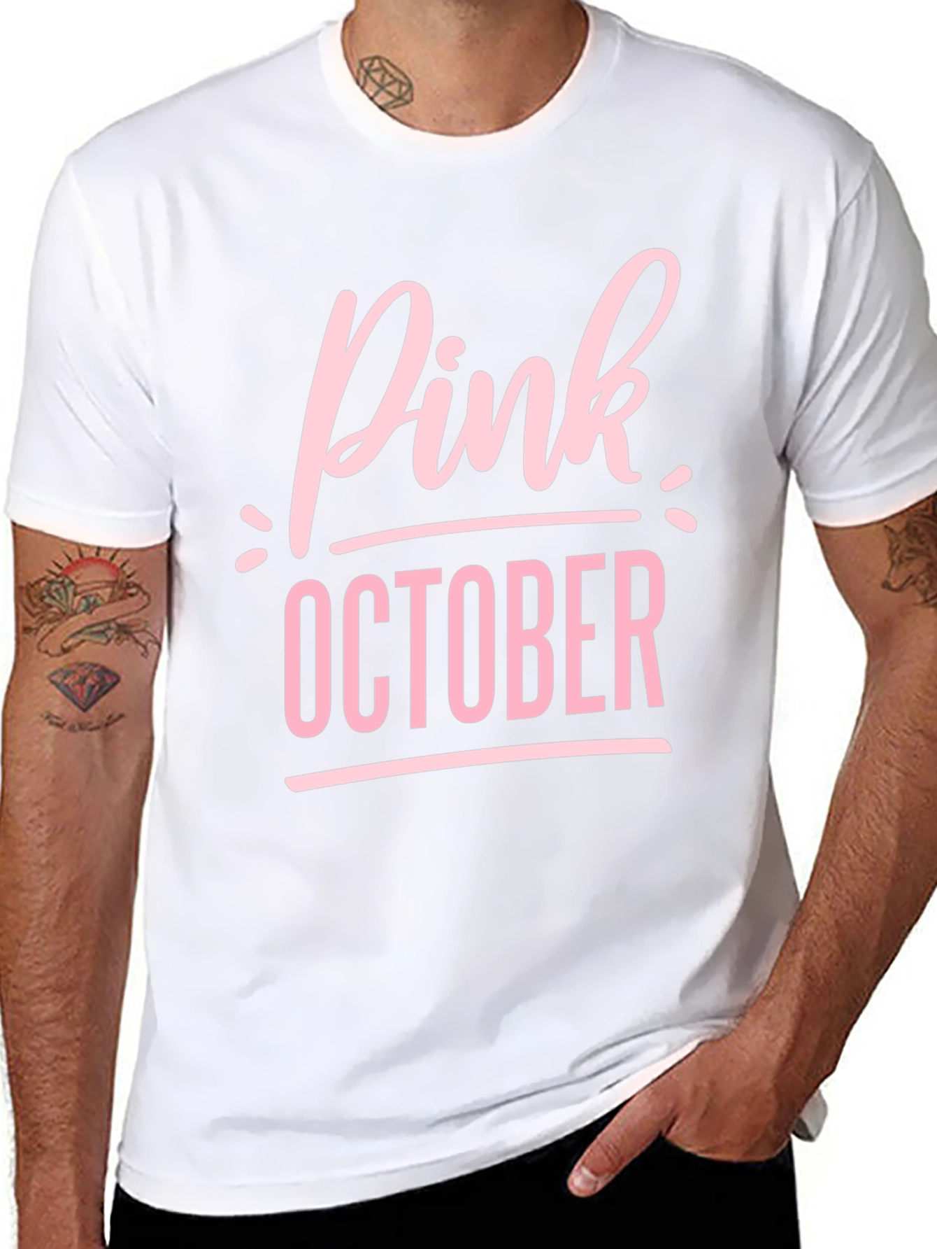 Pink October Black T-Shirt