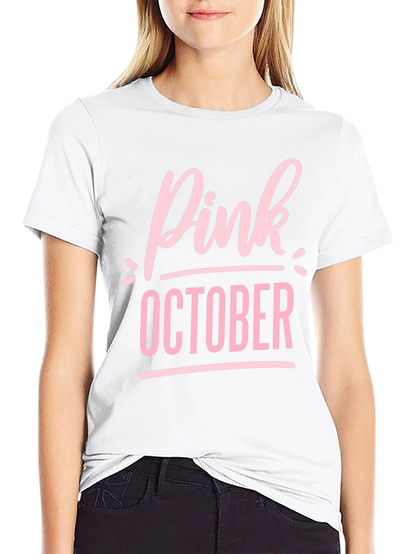 Pink October Black T-Shirt