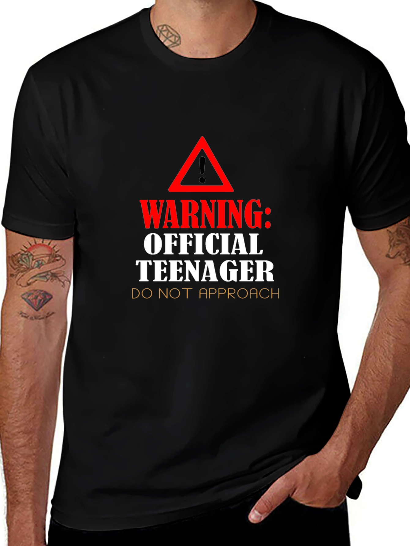 Warning Official Teenager Black T-Shirt