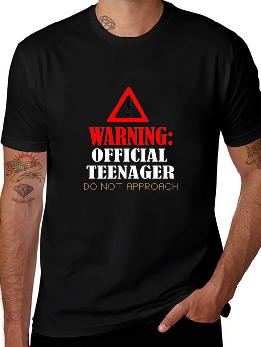 Warning Official Teenager Black T-Shirt