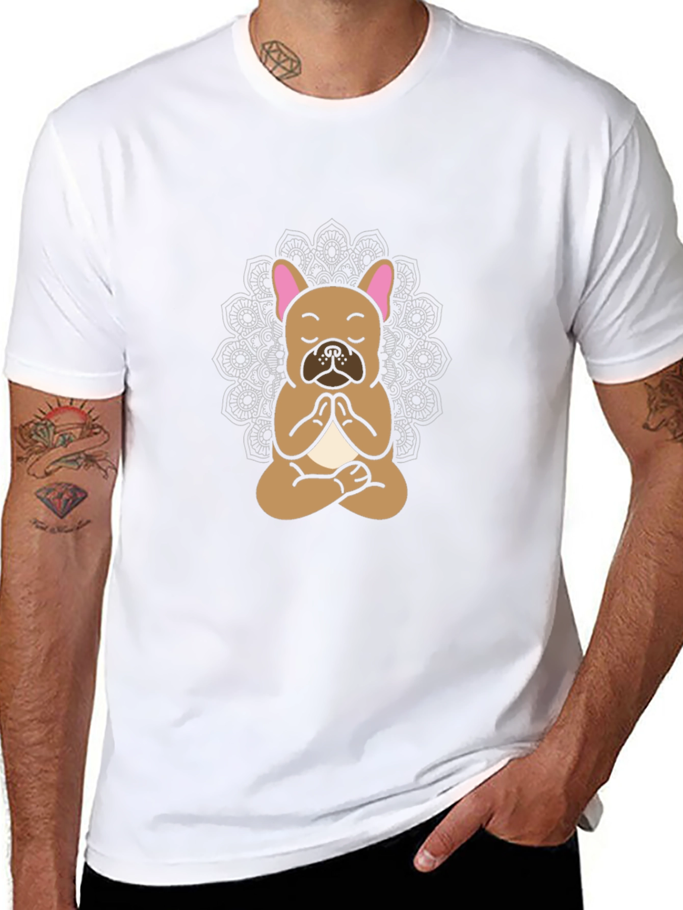Meditating French Bulldog Graphic Tee
