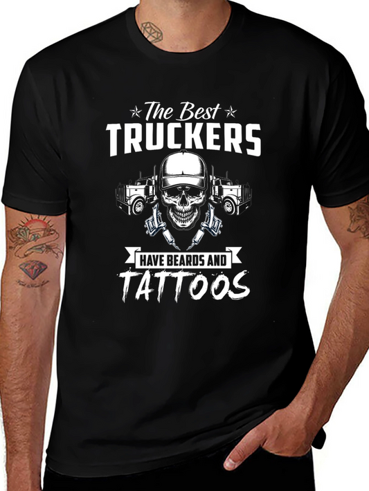 Best Truckers Beard & Tattoos Graphic T-Shirt