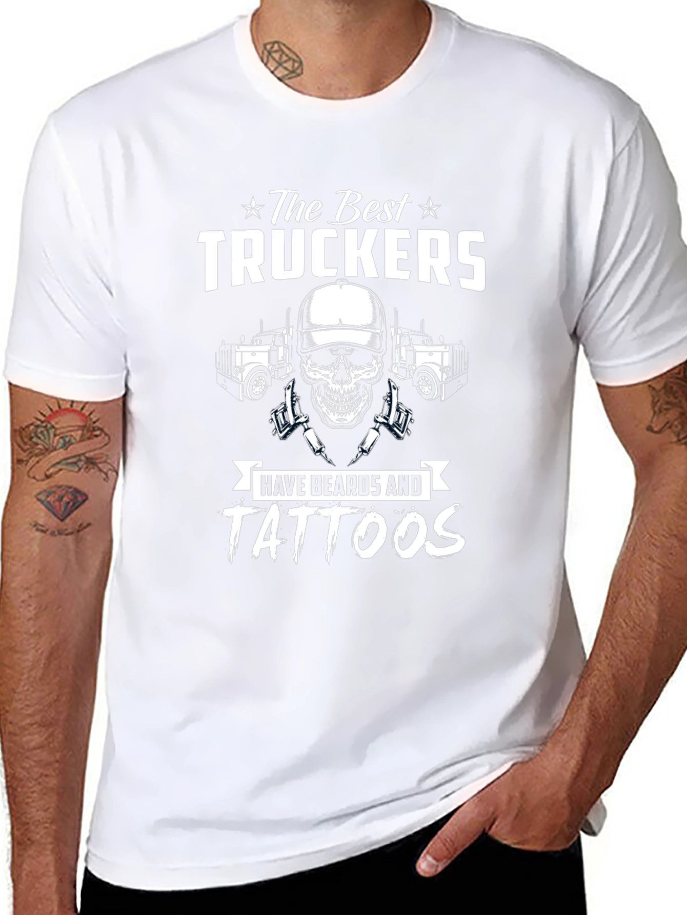 Best Truckers Beard & Tattoos Graphic T-Shirt