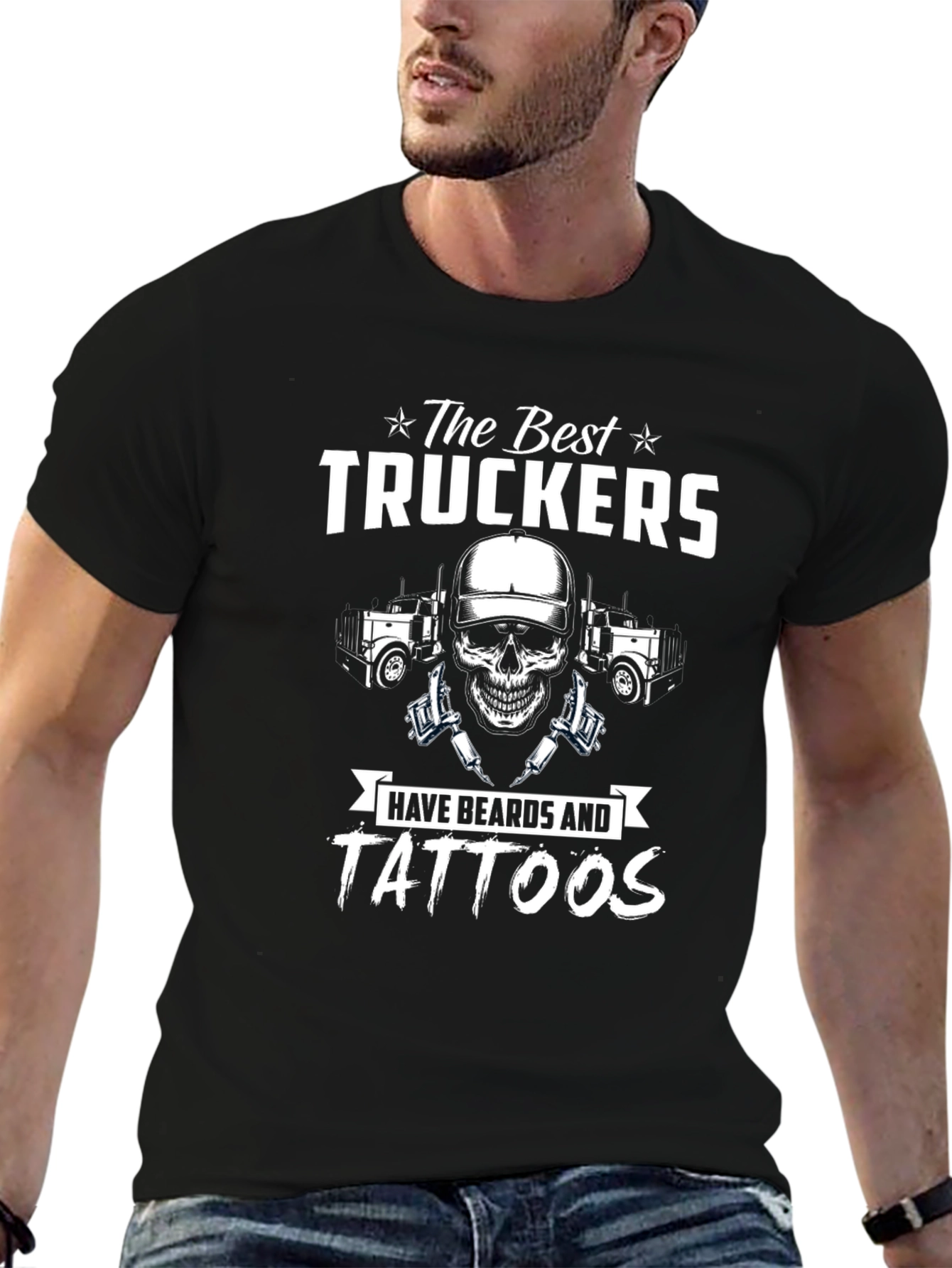 Best Truckers Beard & Tattoos Graphic T-Shirt