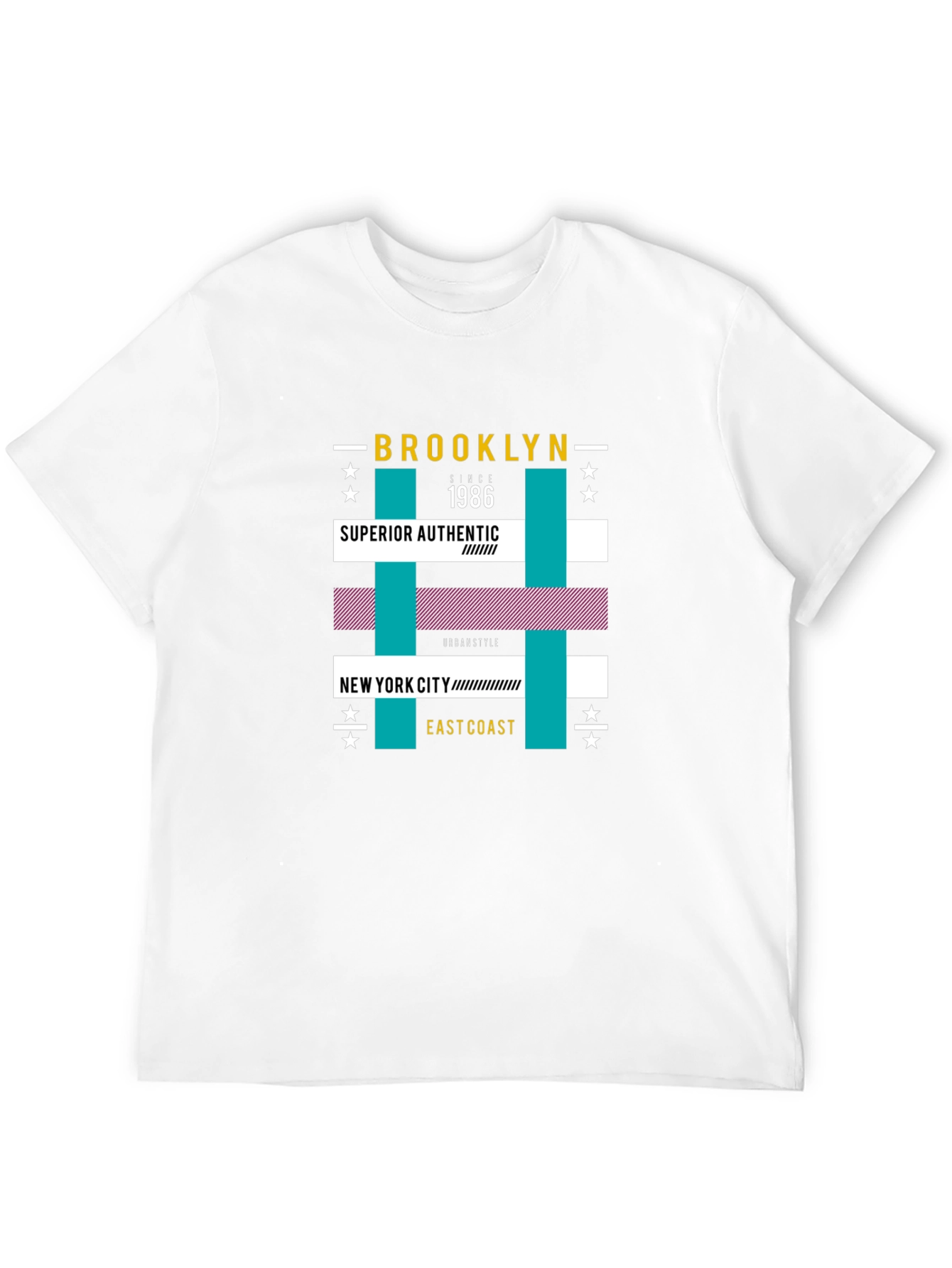 Brooklyn 1986 Graphic Print Black T-Shirt