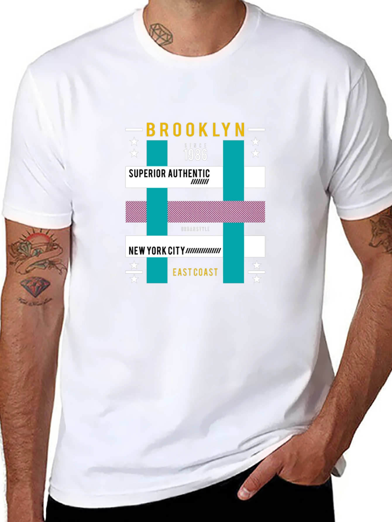 Brooklyn 1986 Graphic Print Black T-Shirt
