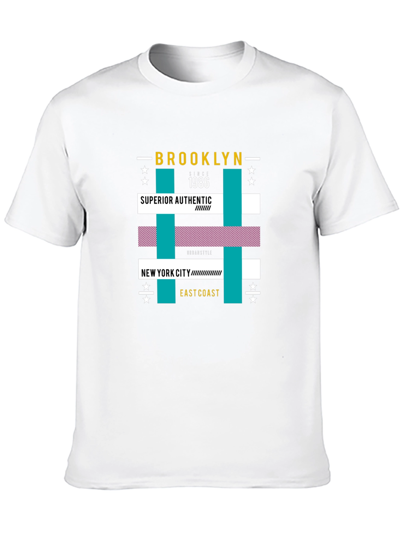 Brooklyn 1986 Graphic Print Black T-Shirt
