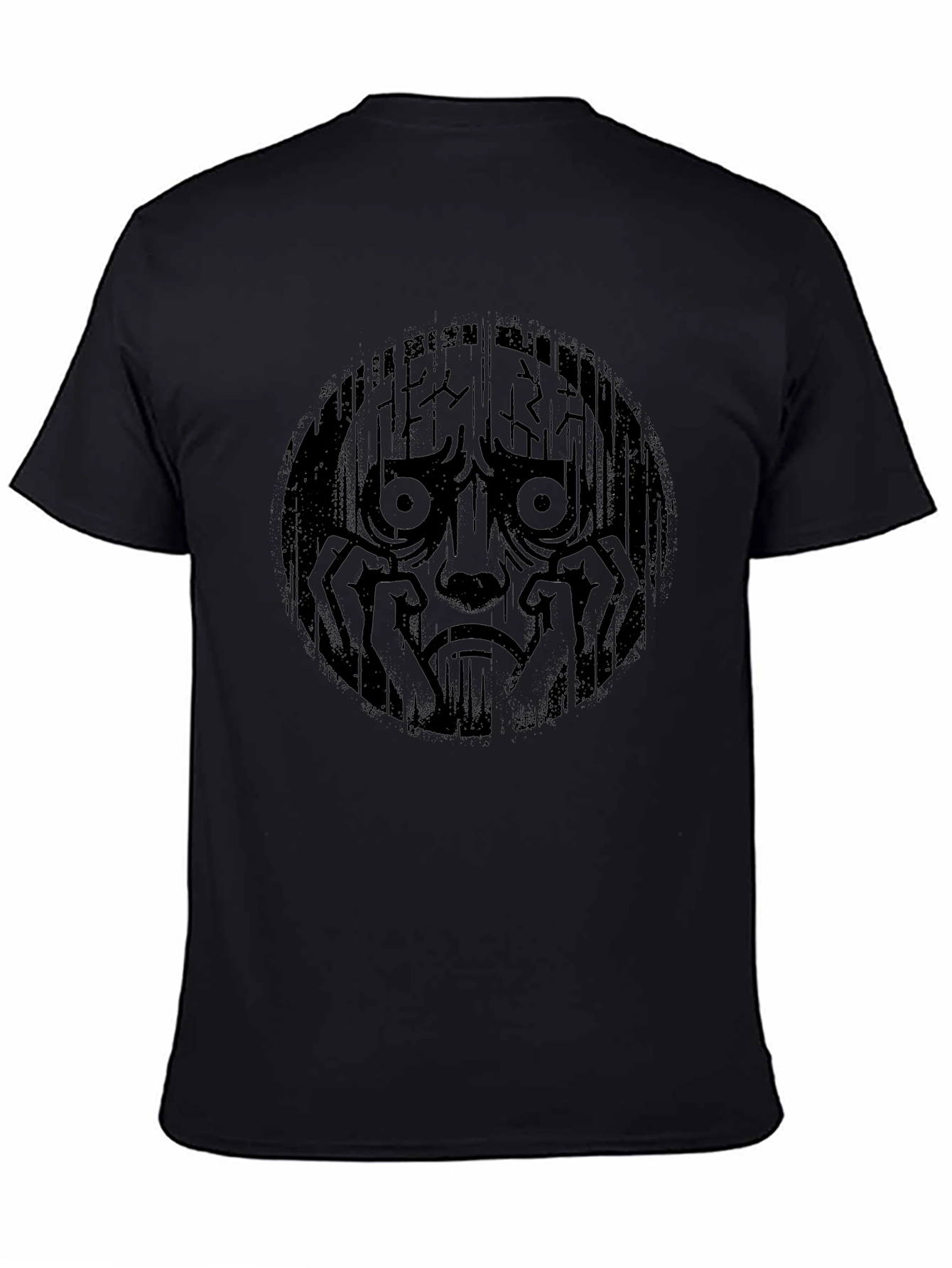Distressed Expression Graphic Tee - Black