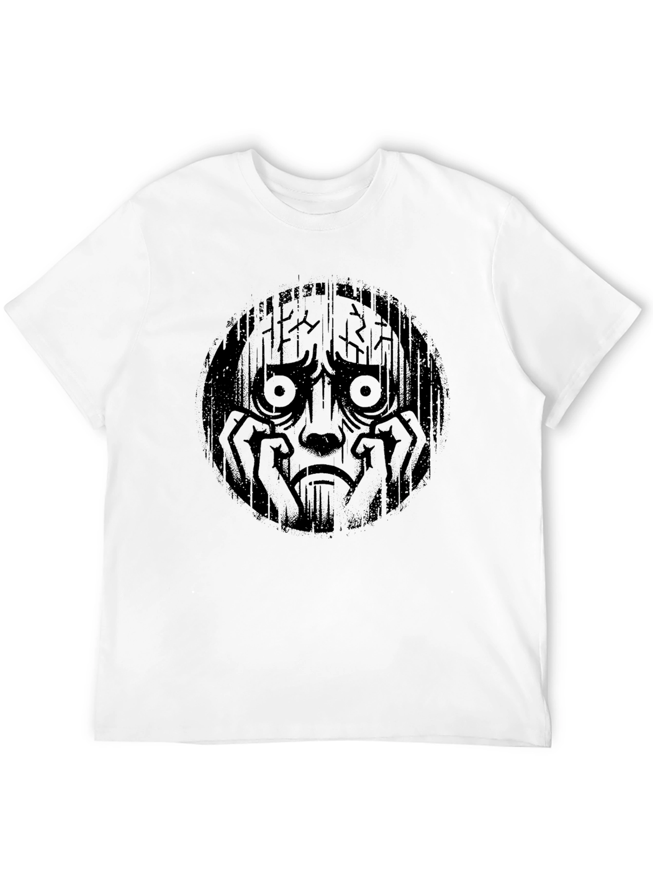 Distressed Expression Graphic Tee - Black
