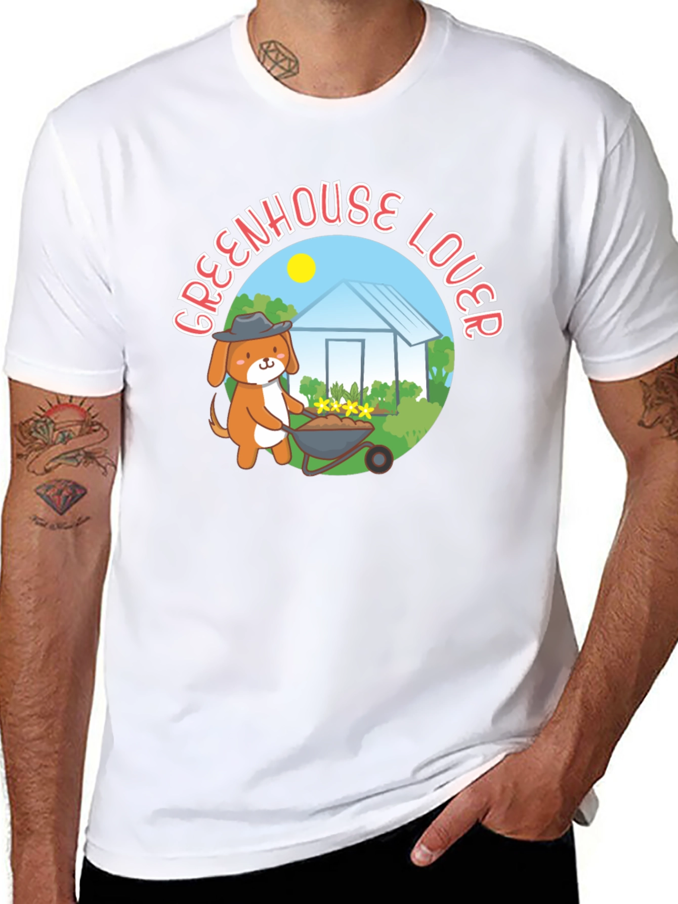 Greenhouse Lover Dog Graphic T-Shirt