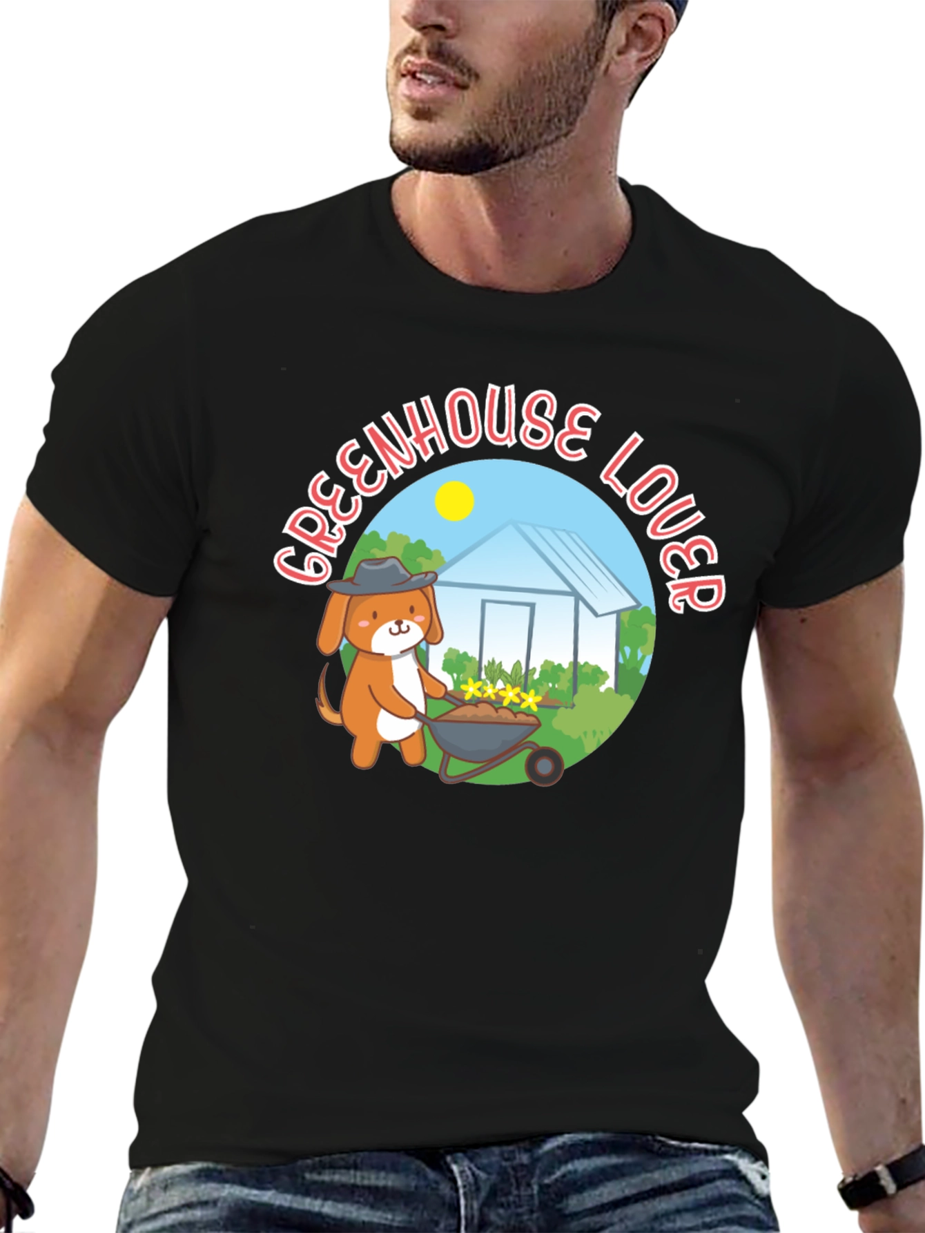 Greenhouse Lover Dog Graphic T-Shirt
