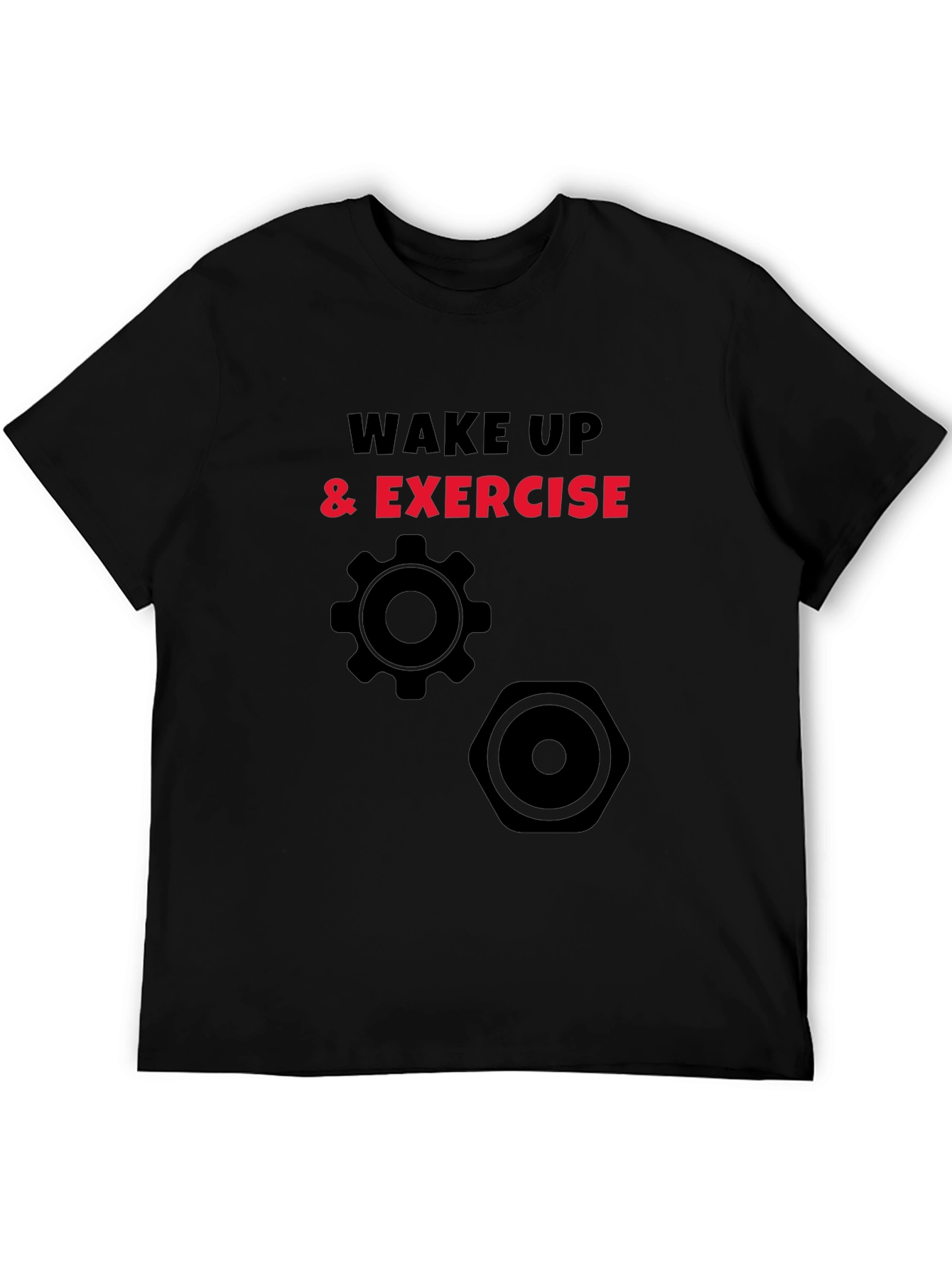 Wake Up & Exercise Graphic T-Shirt - Black