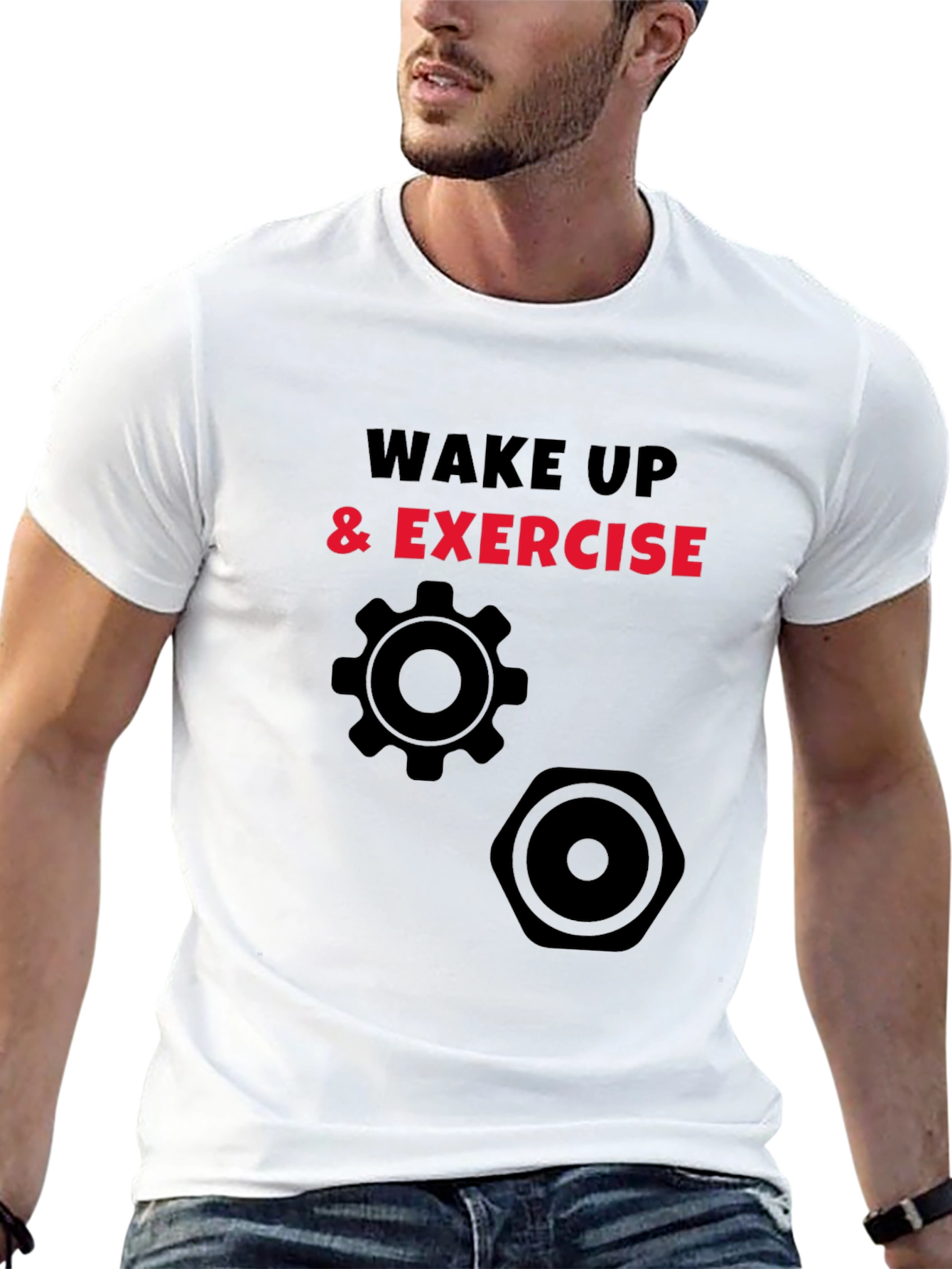 Wake Up & Exercise Graphic T-Shirt - Black