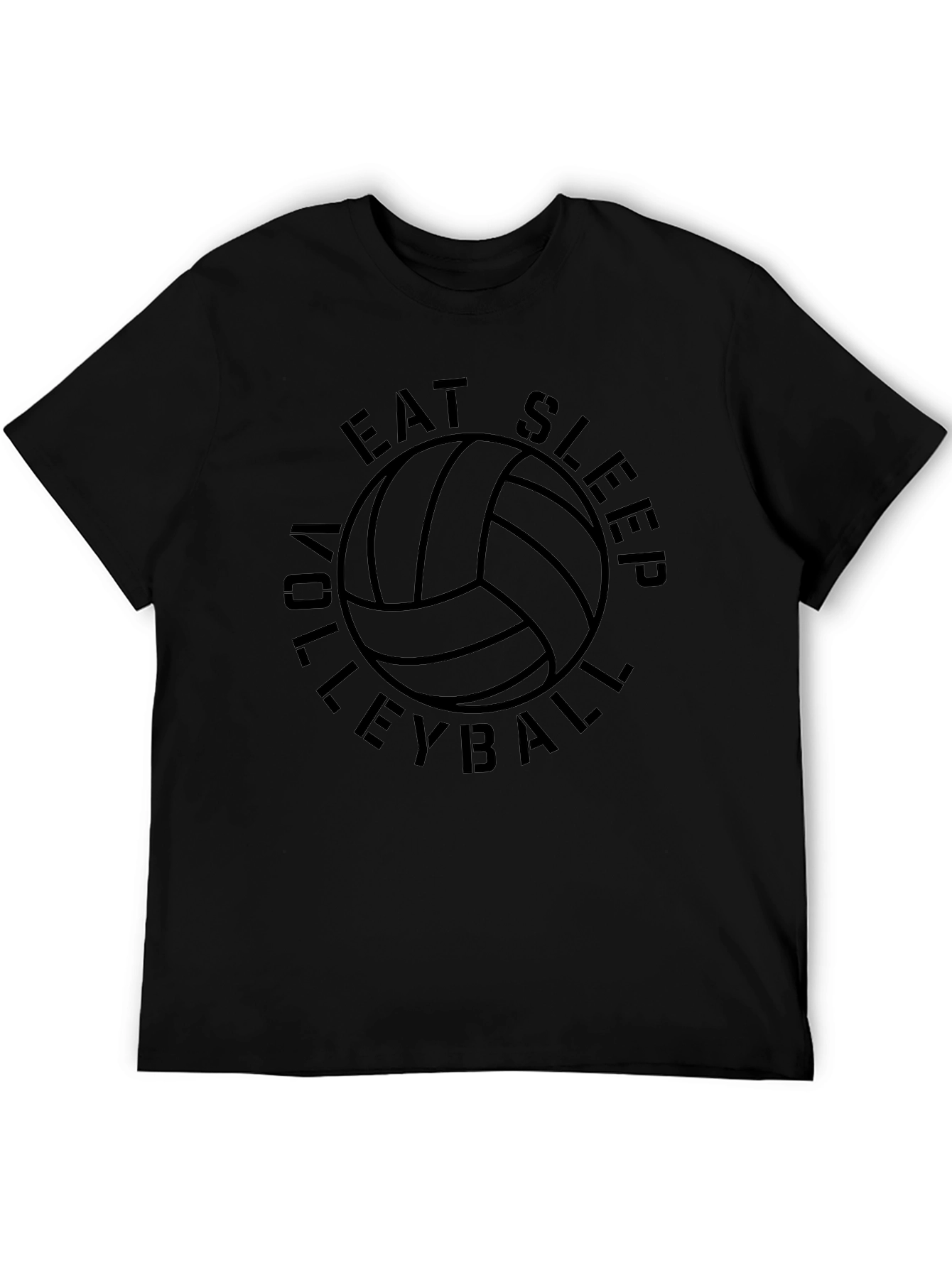 Eat Sleep Volleyball Black Graphic Tee