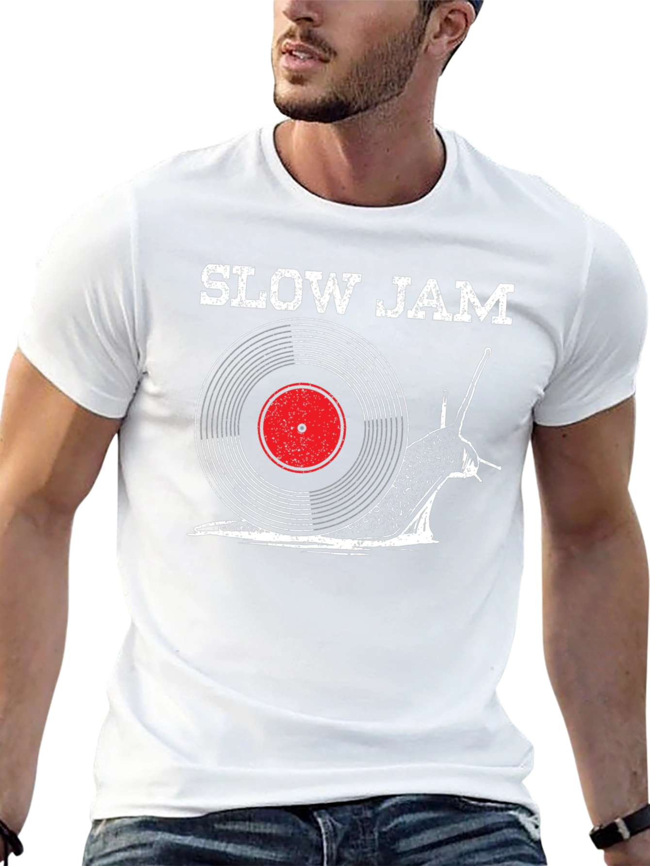 Slow Jam Snail Record Graphic T-Shirt