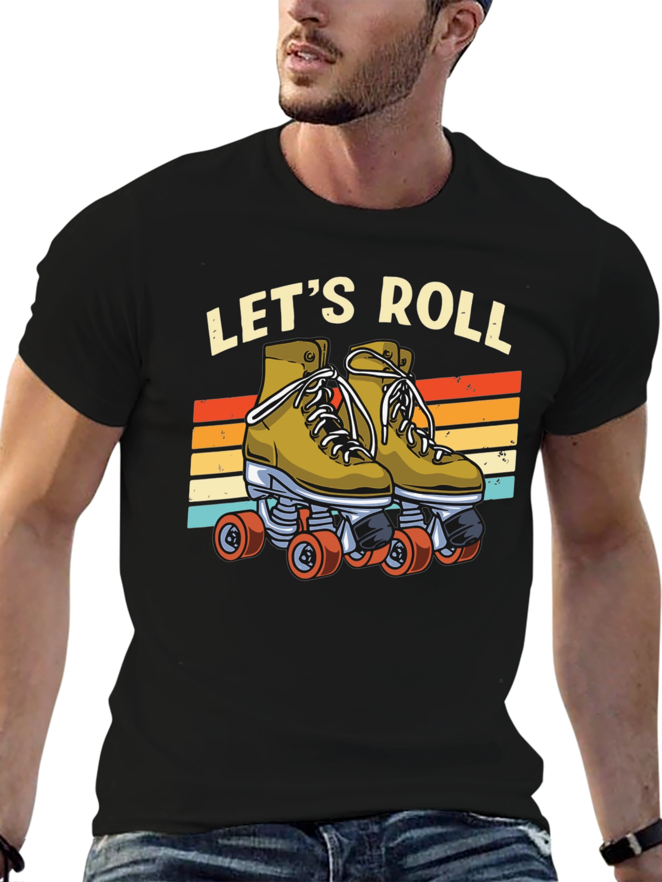 Lets Roll Retro Roller Skate T-Shirt