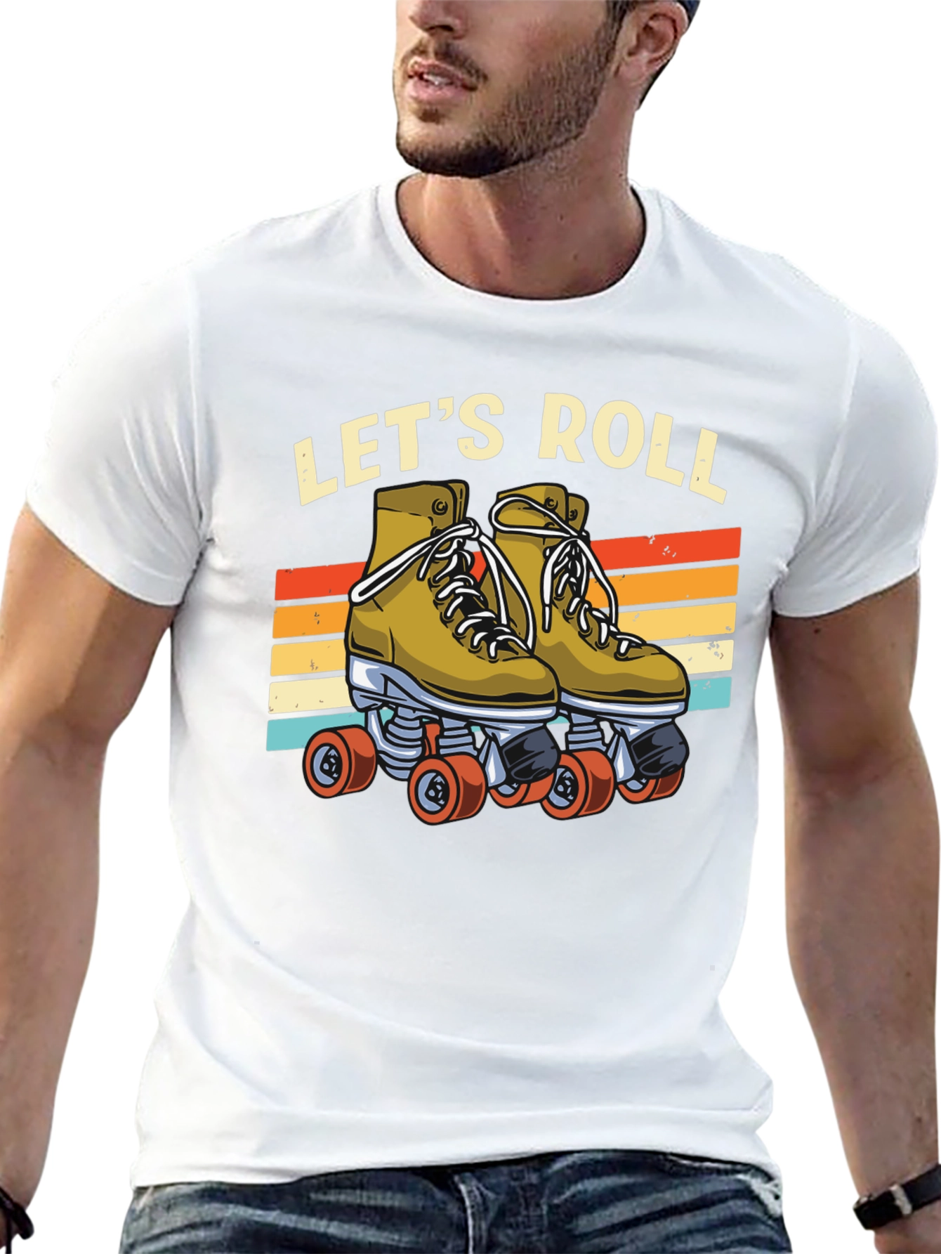 Lets Roll Retro Roller Skate T-Shirt