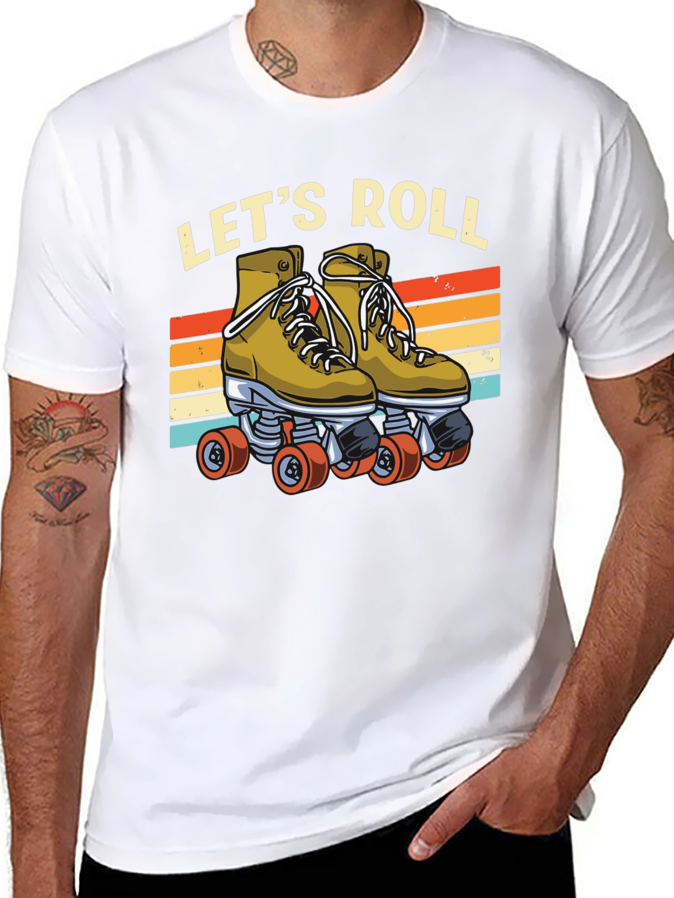 Lets Roll Retro Roller Skate T-Shirt