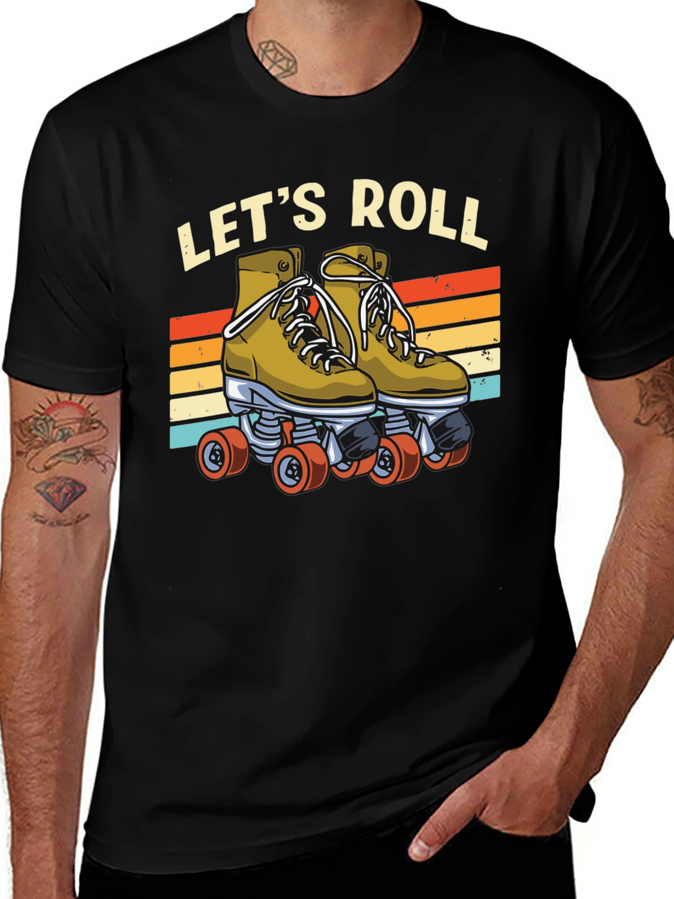 Lets Roll Retro Roller Skate T-Shirt