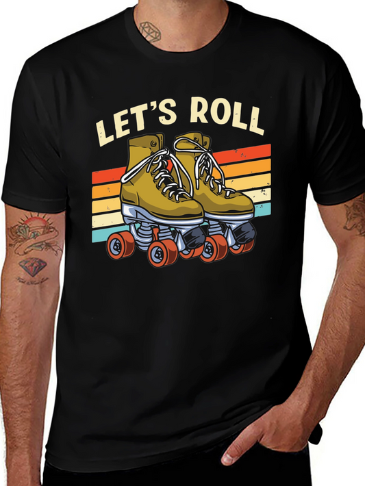 Lets Roll Retro Roller Skate T-Shirt