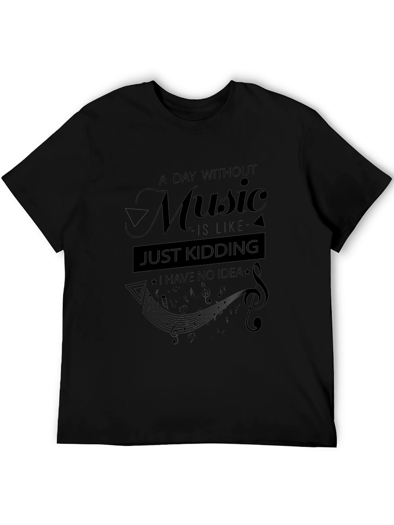 Music Lovers Black Graphic Tee