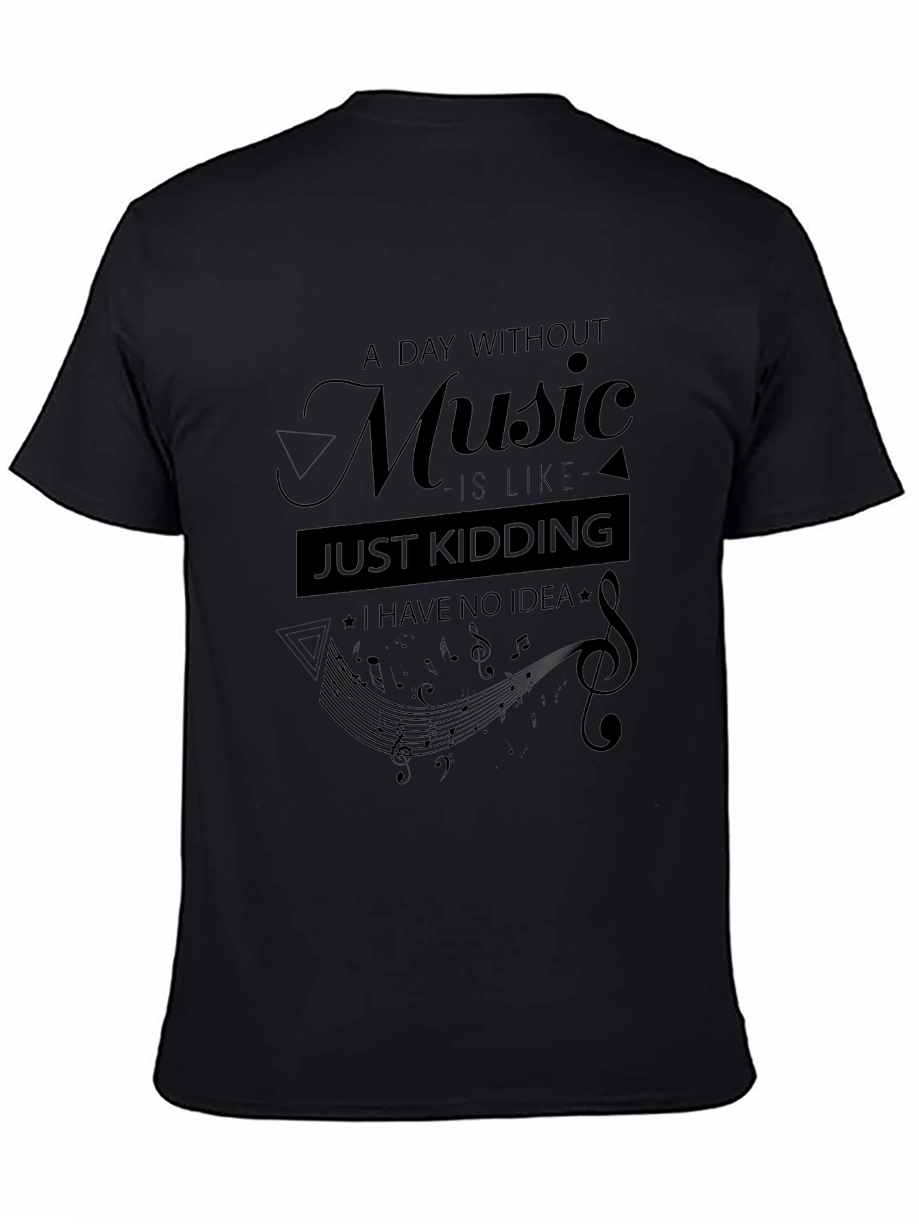 Music Lovers Black Graphic Tee