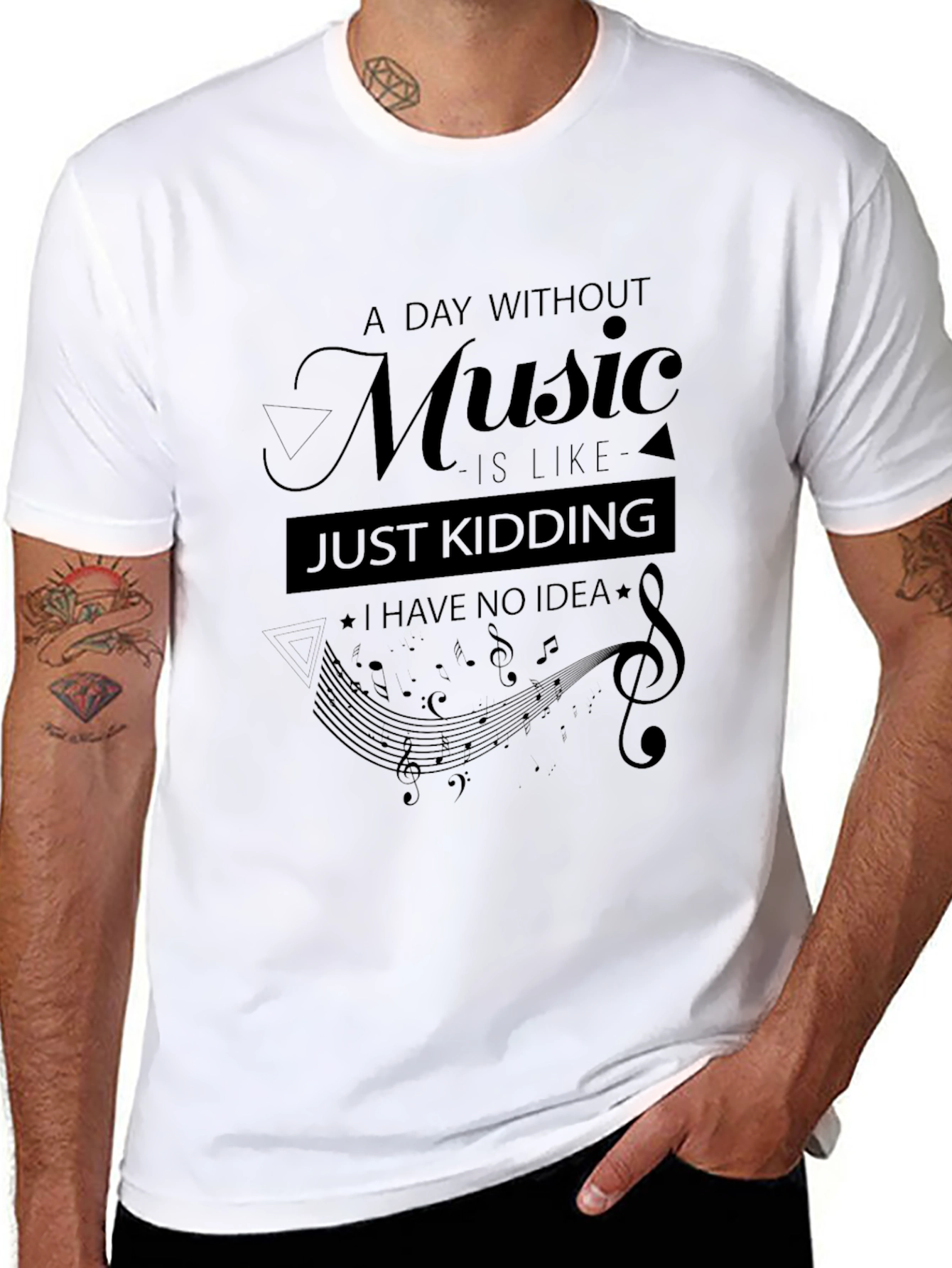 Music Lovers Black Graphic Tee